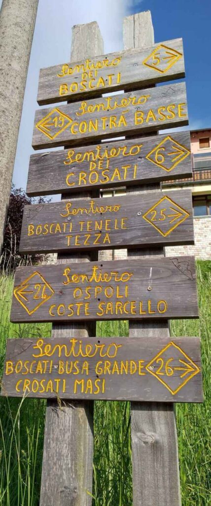 Indicazioni per sentieri al Camping Amabile